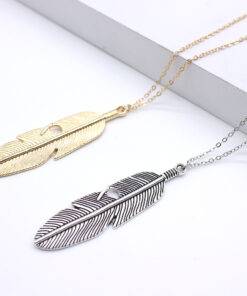 Women’s Boho Feather Shaped Pendant Necklace Necklaces & Pendants cb5feb1b7314637725a2e7: Gold|Silver 