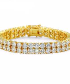 Men’s Iced Out Two Rows Cubic Zirconia Bracelets 8d255f28538fbae46aeae7: Gold|Rose Gold|Silver 