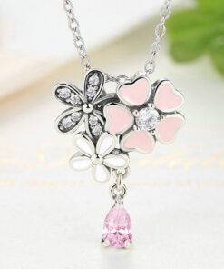 Cute Pink Cherry Blossom Flower Necklace JEWELRY & ORNAMENTS Necklaces & Pendants Fine or Fashion: Fashion 