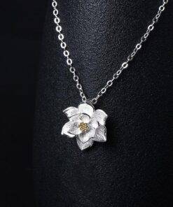 Fashion Vintage Lotus Shaped Silver Pendant Necklace JEWELRY & ORNAMENTS Necklaces & Pendants 8d255f28538fbae46aeae7: Silver