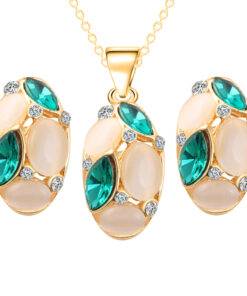 Lovely Women’s Jewelry Set with Crystals JEWELRY & ORNAMENTS Jewelry Sets a4a426b9b388f11a2667f5: Blue|Green|Pink