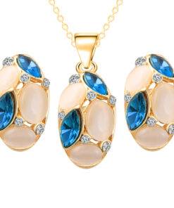 Lovely Women’s Jewelry Set with Crystals JEWELRY & ORNAMENTS Jewelry Sets a4a426b9b388f11a2667f5: Blue|Green|Pink 