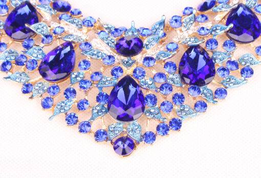 Crystal Rhinestones Necklace and Earrings Jewelry Set JEWELRY & ORNAMENTS Jewelry Sets cb5feb1b7314637725a2e7: Champagne Gold|Dark Blue|Multicolour