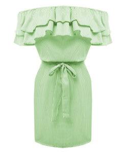 Women’s Striped Off-Shoulder Dress Dresses & Jumpsuits FASHION & STYLE cb5feb1b7314637725a2e7: Black|Blue|Green|Pink 