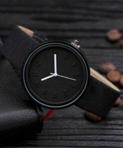 Women’s Round Leather Wrist Watches Analog Watch WATCHES & ACCESSORIES cb5feb1b7314637725a2e7: Black|Blue|Mint Green|Orange|Pink|Red|White 