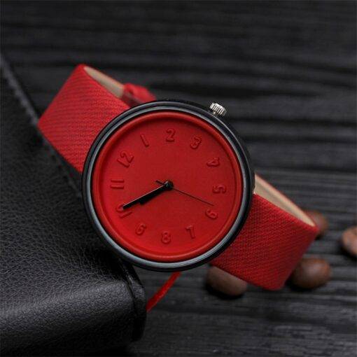 Women’s Round Leather Wrist Watches Analog Watch WATCHES & ACCESSORIES cb5feb1b7314637725a2e7: Black|Blue|Mint Green|Orange|Pink|Red|White