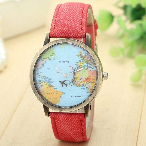 Travel Around The World Watches Analog Watch WATCHES & ACCESSORIES cb5feb1b7314637725a2e7: Black|Blue|Coffee|Green|Red|White|Yellow