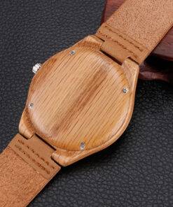 Unisex Genuine Leather and Bamboo Watch Analog Watch WATCHES & ACCESSORIES Feature: None 