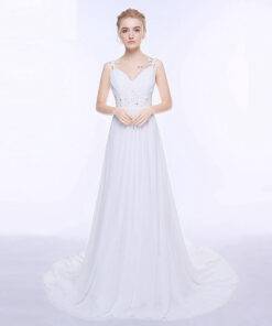 Delicate Chiffon Wedding Dress WEDDING & GIFTS Wedding Dresses cb5feb1b7314637725a2e7: Ivory|White 