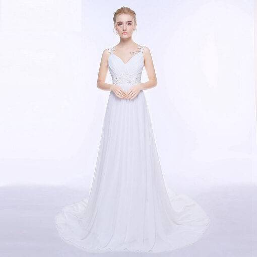 Delicate Chiffon Wedding Dress WEDDING & GIFTS Wedding Dresses cb5feb1b7314637725a2e7: Ivory|White