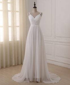 Delicate Chiffon Wedding Dress WEDDING & GIFTS Wedding Dresses cb5feb1b7314637725a2e7: Ivory|White