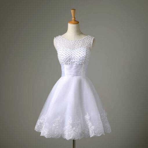 White/Ivory Short Wedding Dress WEDDING & GIFTS Wedding Dresses cb5feb1b7314637725a2e7: Ivory|Ivory + Lace Up|Ivory + Zipper|White|White + Lace Up|White + Zipper