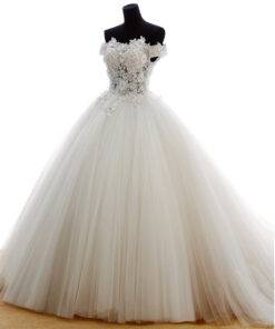 Elegant Long Off-Shoulder Lace Wedding Dress WEDDING & GIFTS Wedding Dresses cb5feb1b7314637725a2e7: Blue|Ivory|Pink|Red|White 