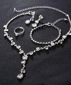Silver Crystal Wedding Jewelry Set Bridal Sets WEDDING & GIFTS Fine or Fashion: Fashion 