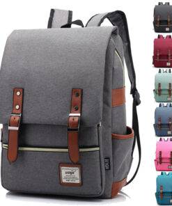 Retro Style Backpack For Laptop Laptop bags SHOES, HATS & BAGS cb5feb1b7314637725a2e7: Blue|Blue Green|Dark Grey|Light Green|Light Grey|Pink|Purple|Wine Red