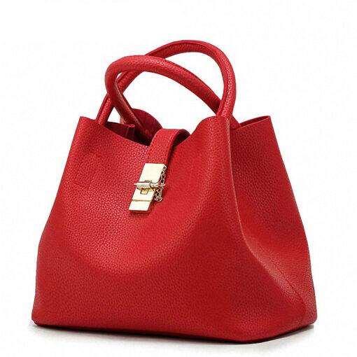 Women’s Matte Eco-Leather Tote Bag Hand Bags & Wallets SHOES, HATS & BAGS cb5feb1b7314637725a2e7: Black|Pink|Red