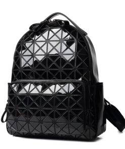 Women’s Stylish Geometric Backpack Hand Bags & Wallets SHOES, HATS & BAGS cb5feb1b7314637725a2e7: Black|Blue|Gray|Pink|White 