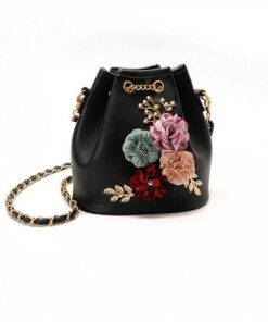 Women’s Elegant Floral Bucket Bag Hand Bags & Wallets SHOES, HATS & BAGS cb5feb1b7314637725a2e7: Beige|Black|Pink|Sky Blue 
