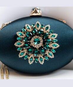 Women’s Crystal Flower Oval Shaped Clutch Hand Bags & Wallets SHOES, HATS & BAGS cb5feb1b7314637725a2e7: Black|Blue|Gold|Gray|Green|Pink|Red|Wine 