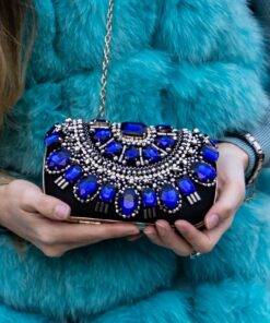 Women’s Luxury Evening Bag Hand Bags & Wallets SHOES, HATS & BAGS cb5feb1b7314637725a2e7: Black|Blue|Green|Pink 