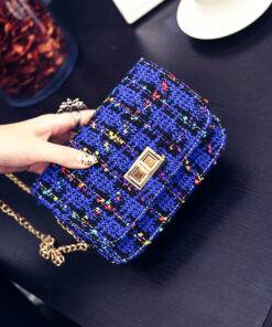Women’s Vintage Woolen Messenger Bag Hand Bags & Wallets SHOES, HATS & BAGS cb5feb1b7314637725a2e7: Black|Blue|Red 