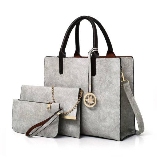 Set of 3 Matching Leather Bags for Women Hand Bags & Wallets SHOES, HATS & BAGS cb5feb1b7314637725a2e7: Black|Chocolate|Light Grey|Pink|Red