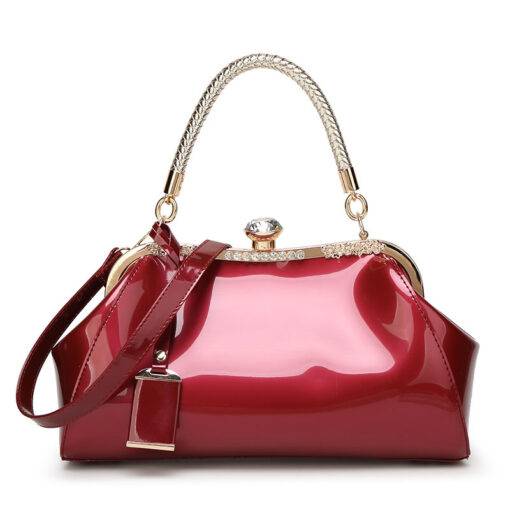 Women’s Patent Leather Retro Style Handbag Hand Bags & Wallets SHOES, HATS & BAGS cb5feb1b7314637725a2e7: Black|Blue|Pink|Red|Rose|White|Wine