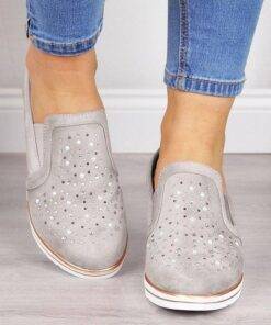 Women’s Rhinestones Decorated Loafers Casual Shoes & Boots SHOES, HATS & BAGS cb5feb1b7314637725a2e7: Blue|Grey|Pink 