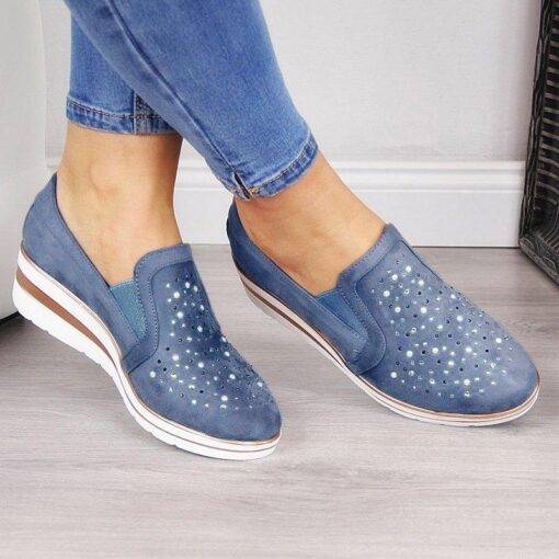 Women’s Rhinestones Decorated Loafers Casual Shoes & Boots SHOES, HATS & BAGS cb5feb1b7314637725a2e7: Blue|Grey|Pink