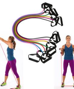 Fitness Elastic Pull Rope HEALTH & FITNESS cb5feb1b7314637725a2e7: Black|Blue|Green|Pink|Purple|Red|Yellow 