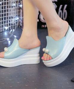 Thick Wedge Beaded Sandals Casual Shoes & Boots SHOES, HATS & BAGS cb5feb1b7314637725a2e7: Black|Blue|Pink|White 