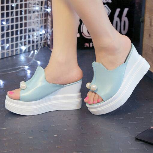 Thick Wedge Beaded Sandals Casual Shoes & Boots SHOES, HATS & BAGS cb5feb1b7314637725a2e7: Black|Blue|Pink|White