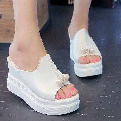 Thick Wedge Beaded Sandals Casual Shoes & Boots SHOES, HATS & BAGS cb5feb1b7314637725a2e7: Black|Blue|Pink|White
