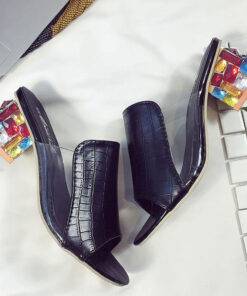 Fashion Colorful High Heeled Flip Flops Casual Shoes & Boots SHOES, HATS & BAGS cb5feb1b7314637725a2e7: Black|Purple|White 