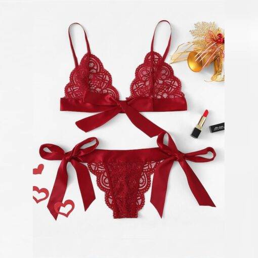 Women’s Sexy Lace Red Lingerie Set Bras & Lingerie FASHION & STYLE cb5feb1b7314637725a2e7: Red