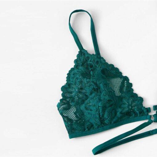 Women’s Floral Lace Embroidery Green Lingerie Set Bras & Lingerie FASHION & STYLE cb5feb1b7314637725a2e7: Green