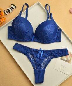 Cute Push-Up Breathable Lace Women’s Underwear Set Bras & Lingerie FASHION & STYLE cb5feb1b7314637725a2e7: Black|Blue|Pink 