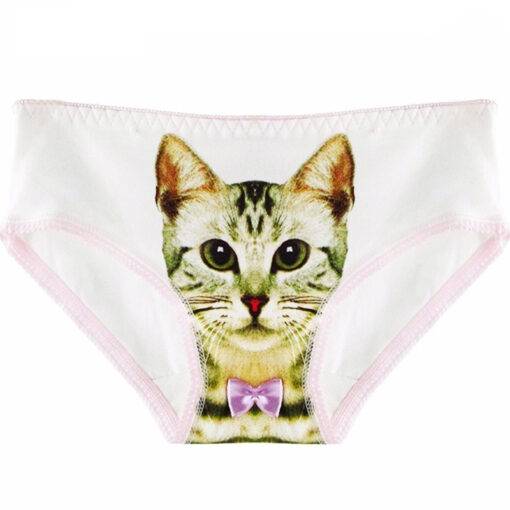 Women’s Cat Printed Panties with Bow Bras & Lingerie FASHION & STYLE cb5feb1b7314637725a2e7: Black|Gray|White