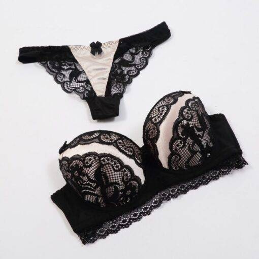 Exquisite Push-Up Embroidered Lace Women’s Underwear Set Bras & Lingerie FASHION & STYLE cb5feb1b7314637725a2e7: Black|Red