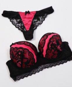 Exquisite Push-Up Embroidered Lace Women’s Underwear Set Bras & Lingerie FASHION & STYLE cb5feb1b7314637725a2e7: Black|Red 