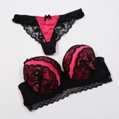 Exquisite Push-Up Embroidered Lace Women’s Underwear Set Bras & Lingerie FASHION & STYLE cb5feb1b7314637725a2e7: Black|Red