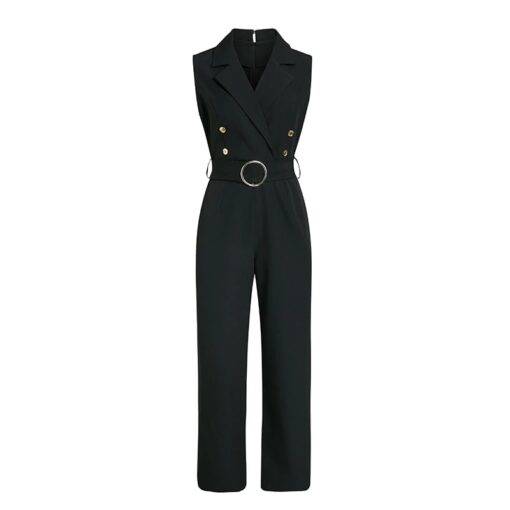 Classic Jumpsuit with Sashes Dresses & Jumpsuits FASHION & STYLE cb5feb1b7314637725a2e7: Black|Stripe|White