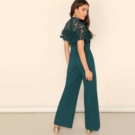 Women’s Embroidery Design Green Jumpsuit with Bow Dresses & Jumpsuits FASHION & STYLE cb5feb1b7314637725a2e7: Green