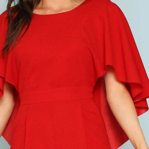 Women’s Cloak Sleeve Red Backless Jumpsuit Dresses & Jumpsuits FASHION & STYLE cb5feb1b7314637725a2e7: Red