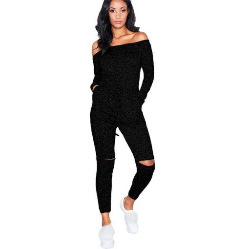 Women’s Off Shoulder Long Sleeved Knitted Jumpsuit Dresses & Jumpsuits FASHION & STYLE cb5feb1b7314637725a2e7: 1|2|3|4