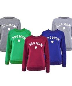Women’s Dog Mom Patterned Pullover FASHION & STYLE Sweaters & Sweatshirts cb5feb1b7314637725a2e7: Blue|Dark Grey|Green|Grey|Wine Red 