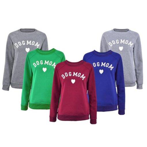 Women’s Dog Mom Patterned Pullover FASHION & STYLE Sweaters & Sweatshirts cb5feb1b7314637725a2e7: Blue|Dark Grey|Green|Grey|Wine Red