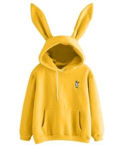 Women’s Oversized Hoodie with Bunny Ears FASHION & STYLE Sweaters & Sweatshirts cb5feb1b7314637725a2e7: Black|Blue|Burgundy|Pink|White|Yellow 