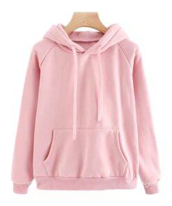 Women’s Pink Hooded Sweatshirt FASHION & STYLE Sweaters & Sweatshirts cb5feb1b7314637725a2e7: Pink