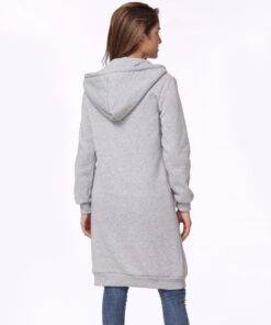 Women’s Winter Long Hoodie FASHION & STYLE Sweaters & Sweatshirts cb5feb1b7314637725a2e7: Army Green|Black|Gray 